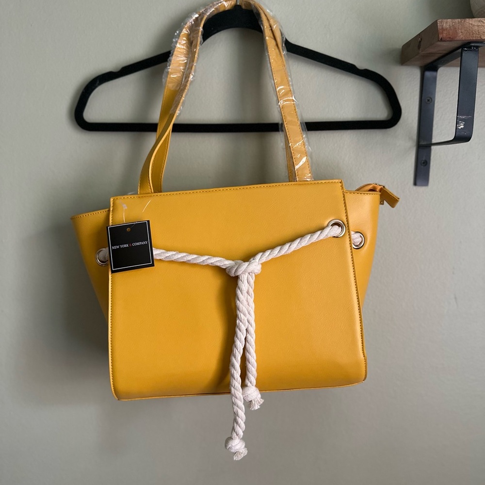 Yellow Purse with Rope Detail